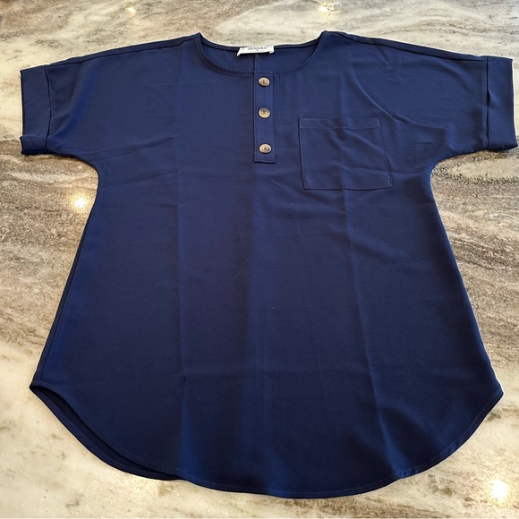 NWOT Navy blue blouse - Picture 1 of 5